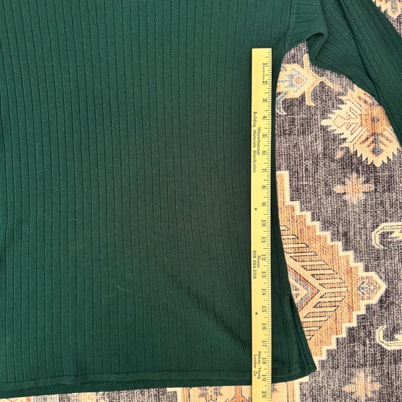 Vintage Express Tricot Womens Ribbed Tunic Large Forest Green Long Sleeve Size M - Picture 9 of 10